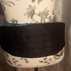 Men's Vintage Black Satin Cumberbund